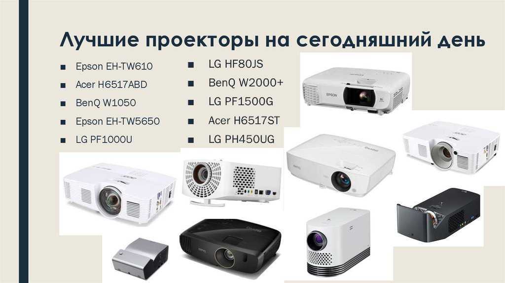 Какие бывают виды проекторов