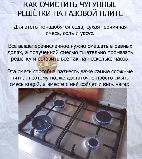Как и какими моющими средствами очистить газовую плиту в домашних условиях от жира Чем отмыть решетку, ручки, духовку  Можно ли своими руками убрать нагар с горелок