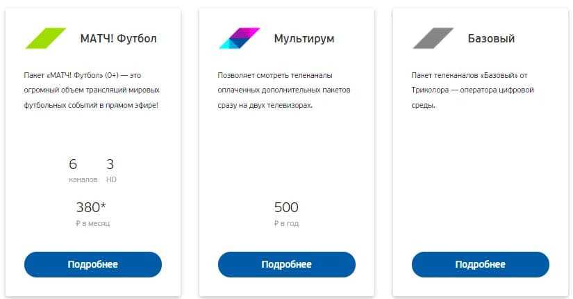 Как подключить базовый пакет триколор
