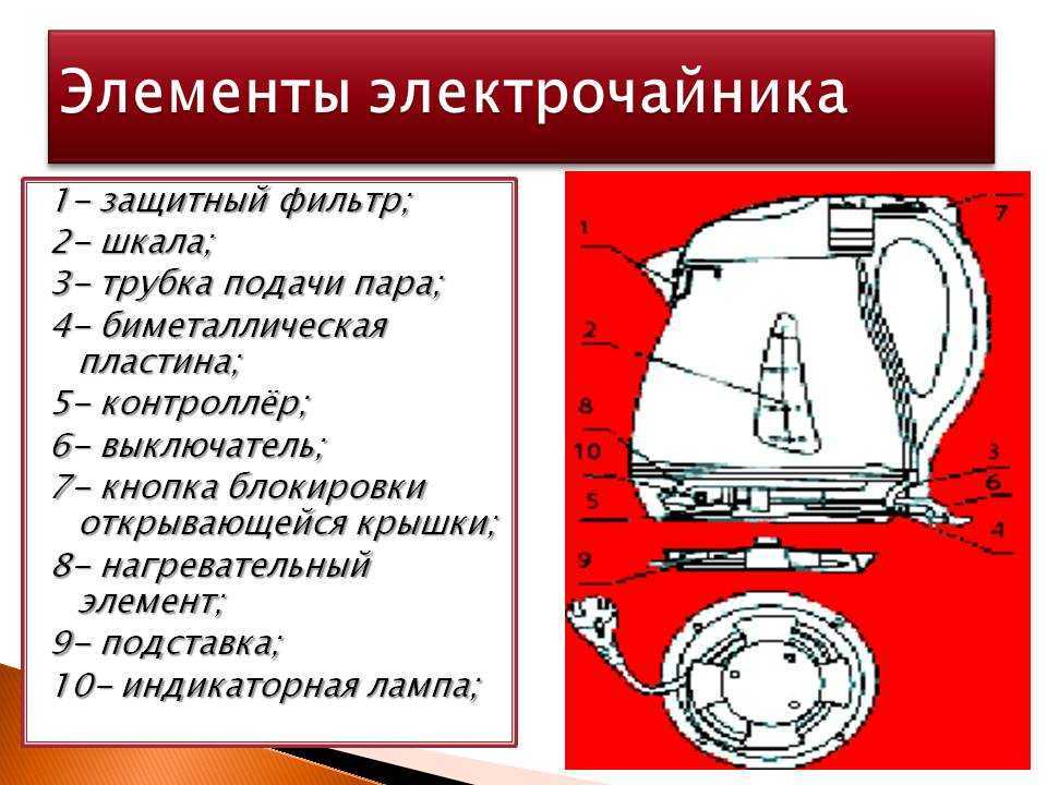 Принцип работы электрического чайника: устройство, схема подключения и ремонта